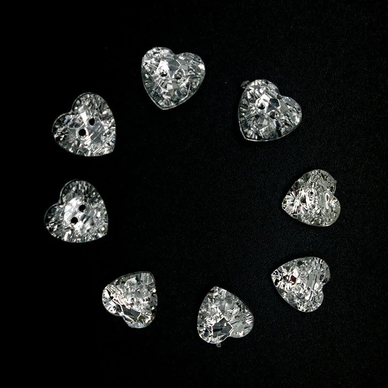 50 шт. акриловые пуговицы с 2 отверстиями Алмазная Кнопка для имитации сердца