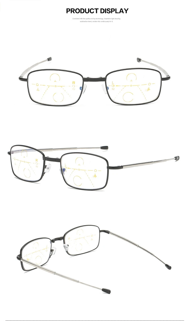 QIFENG мульти-фокус прогрессивные очки для чтения для мужчин и женщин складной диоптрий дальнозоркостью складной мужской+ 1,0+ 1,5+ 2,0+ 2,5+ 3,0+ 3,5 QF212