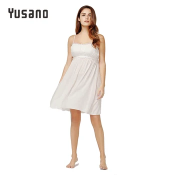 

Yusano 2017 Women Nightgowns Cotton Sexy Night Dress Sleepwear Lace Spaghetti Strap Sleeveless Nightshirt Casual Home Nightwear