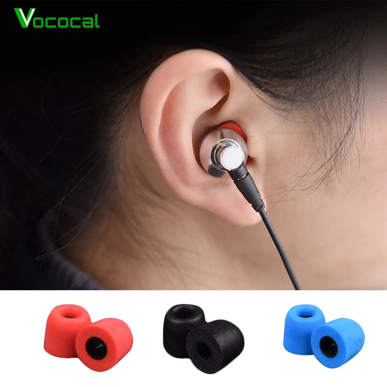 Vococal 3 Pairs Replacement Earphone Cushions Memory Foam Earpieces