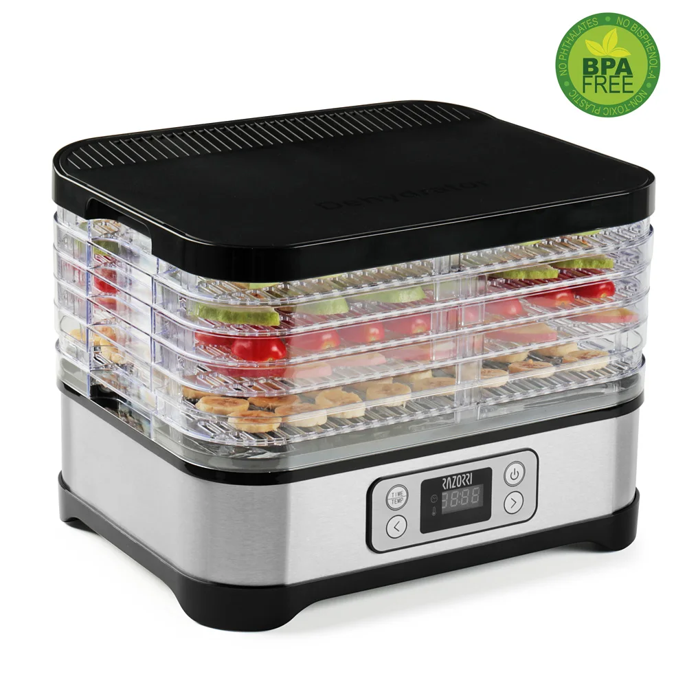 

Razorri DDA250 Food Dehydrator Machine 5-Layer Stackable Snack Maker Food Dryer with Quick Heating Circulation System Drying