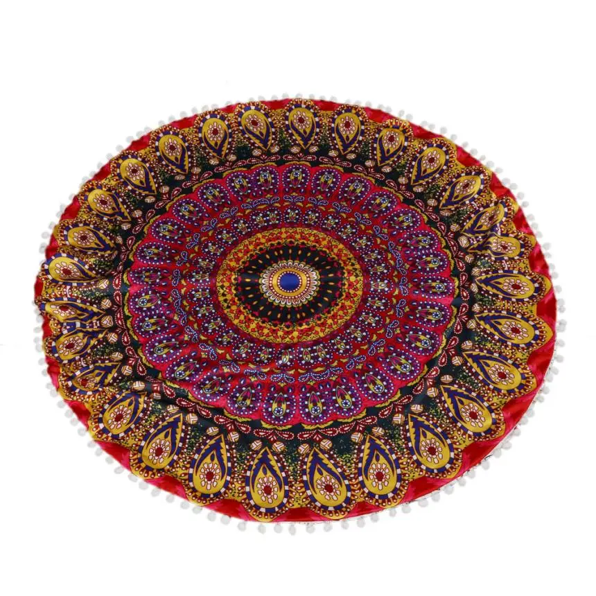 Large Mandala Floor Pillows Round Bohemian Meditation Cover Ottoman