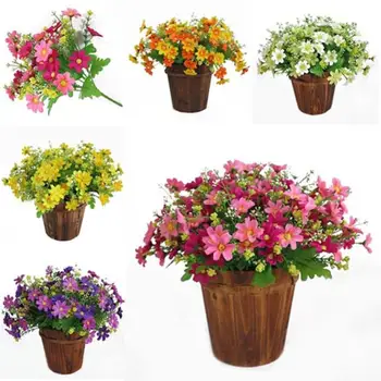 

1 Bouquet 28 Heads Artificial Fake Cute Daisy Flower Handmade Artificial Flower Wedding Flower Decoration Home Garden Decoration