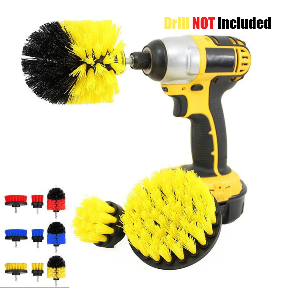 

3 Pcs Brush Kit Power Scrub Brush Drill Cleaning Brush For Bathroom Shower Tile Grout Cordless Power Scrubber Drill Attachment