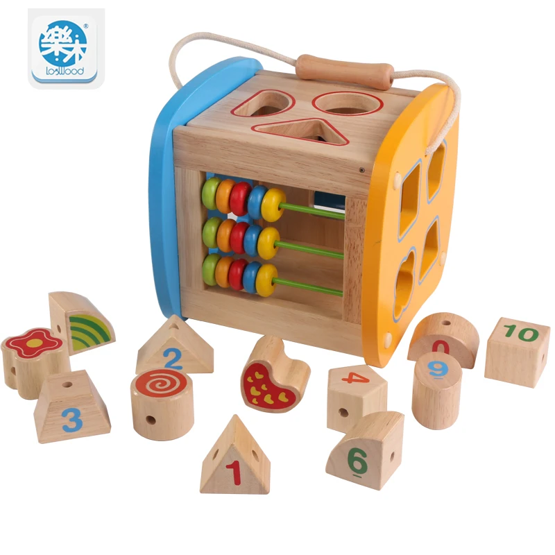 

Logwood Baby Wooden building blocks Multifunctional Shape Box early education Montessori educational toys for children gifts