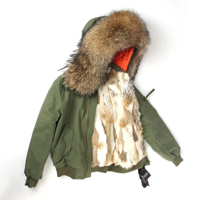 Réel De D'hiver Bomber Fourrure Épaissir Veste J Femmes Manteau H Z tEwv8