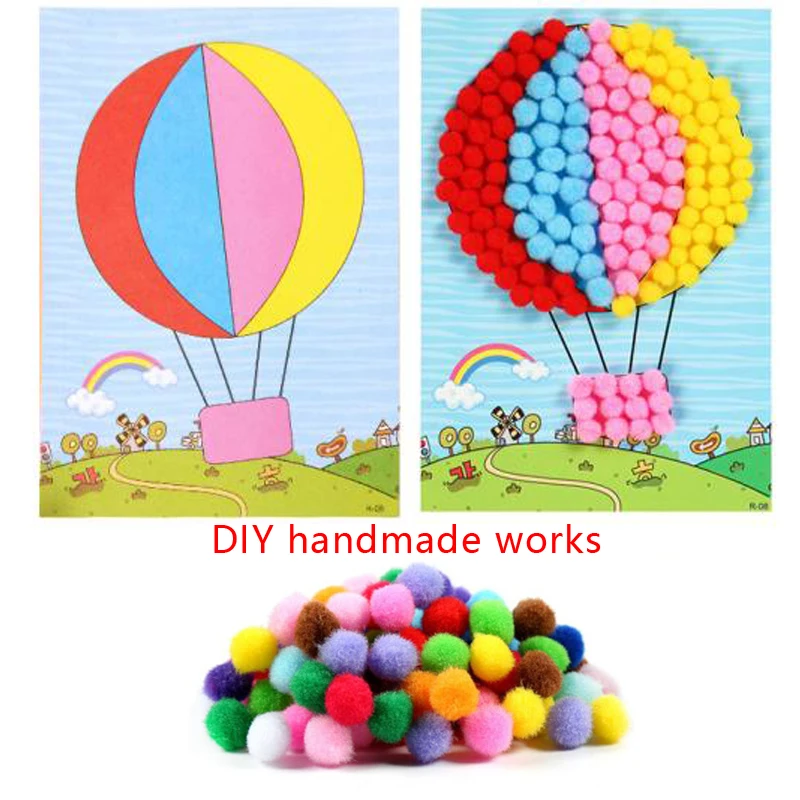 

Multi-size color DIY doll clothing handmade material soft fluffy high-elastic hair ball DIY children's toy accessories