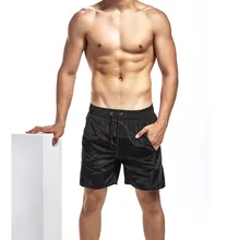 Мужские однотонные повседневные свободные шорты на шнурке с карманом для пляжа, быстросохнущие штаны, шорты с набивкой для мужчин L413A