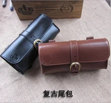 Vintage leather bike tail tail bag saddle bag package bicycle Tools bag