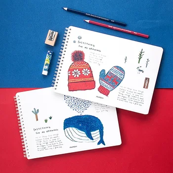 

16K Sketch book for Drawing Cute whale blank notebook 40 sheets diary sketchbook Gift Stationery Office School supplies 6656