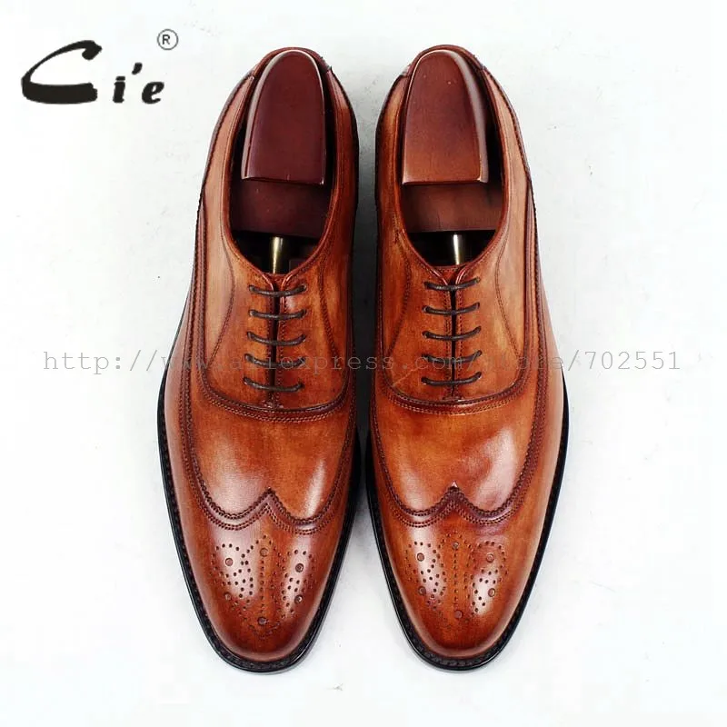 Cie/узкие Туфли-броги с круглым носком; мужские туфли на заказ; Мужские модельные туфли-оксфорды ручной работы из натуральной телячьей кожи; OX402