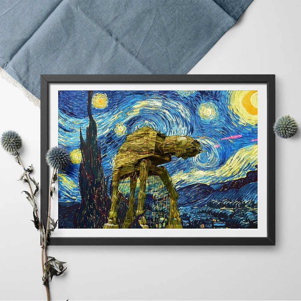 VINCENT VAN GOGH THE STARRY NIGHT CANVAS PICTURE PRINT WALL ART HOME DECOR