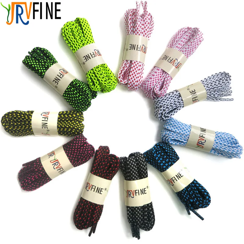 

YJRVFINE 2 Pair 8mm Wide Double Layer Flat ShoeLaces Oblique Polka Dots String Rope Colorful Shoe laces Durable Hollow Shoelace