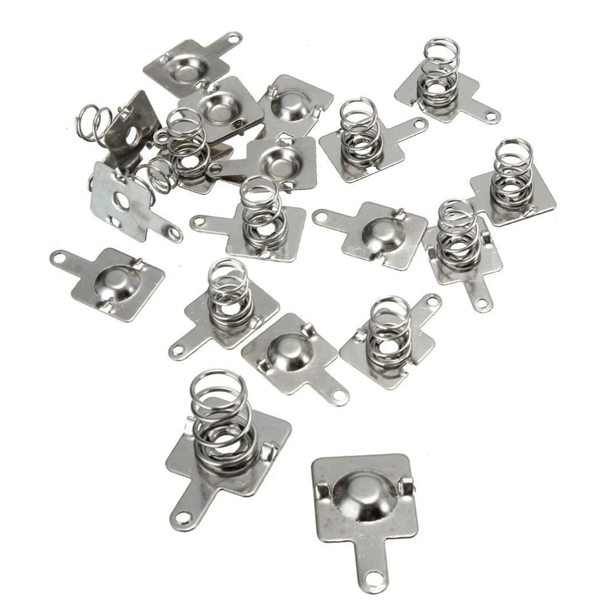 10 Pairs Silver Battery Spring Contact Plate Replacement 14.5 * 9mm For AA AAA Batteries