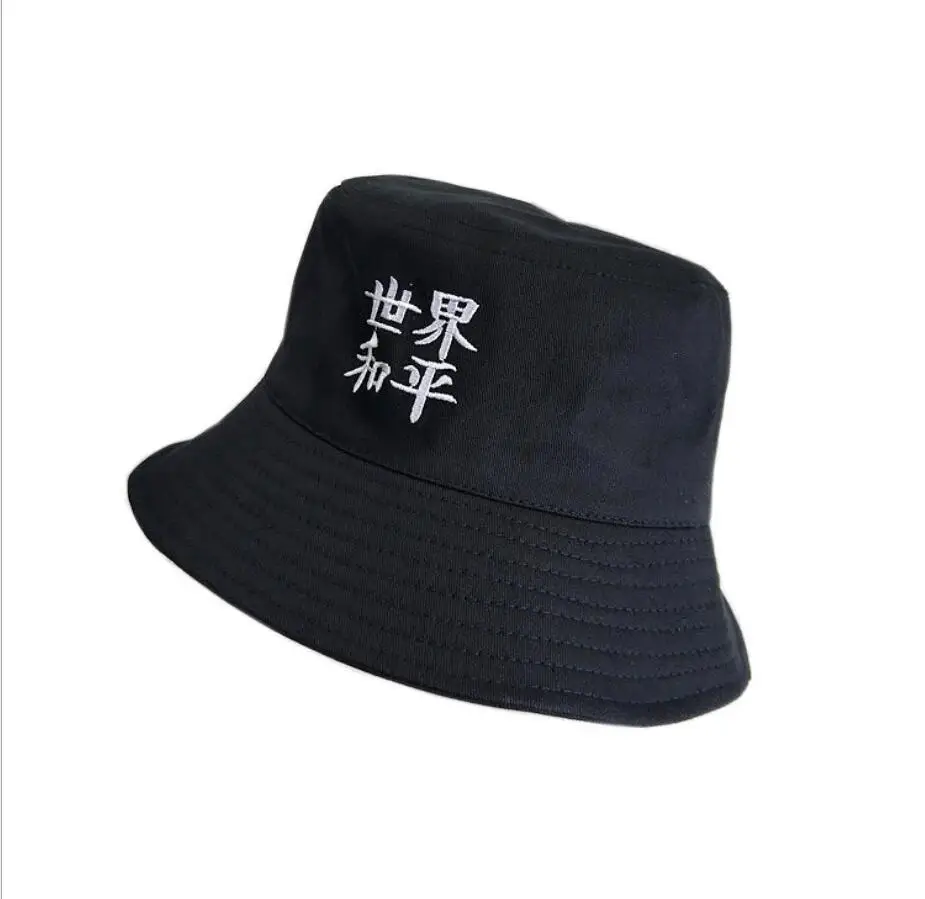 

Black Print Pattern Bucket Hat For Women Men Couple Spring Summer Fisherman Hats Caps Sunscreen Hip Hop Cap