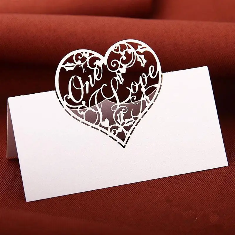 

50pcs Name Card Place Card Wedding Party Table Seating Numbers Card Love Party Decoration Wedding Reception Laser Cut