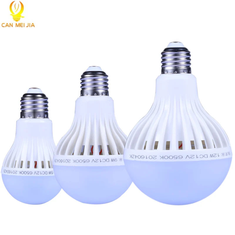 12 voltios Led Bombilla E27 dc12V lámpara LED 5 w 9 W 15 W bombilla Led Bombillas E27 12 V para sistema Solar luz de bombilla Led blanco frío