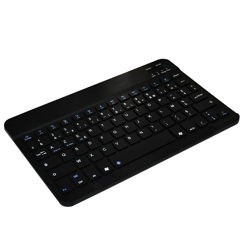 Zienstar 10 дюймов Azerty Французская алюминиевая Беспроводная клавиатура Bluetooth для Apple IOS Android Tablet Windows PC, литиевая батарея
