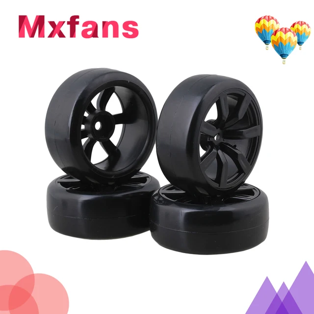 Cheap Mxfans 4pcs Slick Tires with Wheel Rims for RC 1:10 On-Road Racing Car & Drift Car Cheap Mxfans 4pcs Slick Tires with Wheel Rims for RC 1:10 On-Road Racing Car & Drift Car