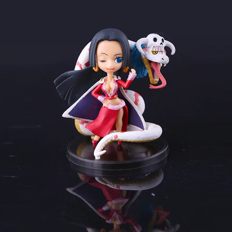 

New One Piece Hand Do Q Version In Red Boa Hancock Action Figure 8cm Pirates Female Emperor Furnishing Articles Decorations
