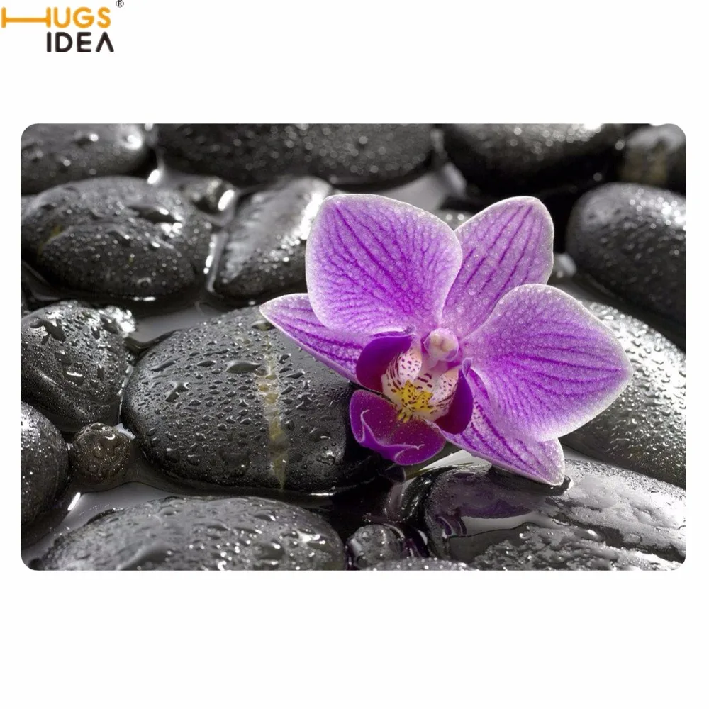 HUGSIDEA Красивые 3D цветок Орхидея печать дверные коврики гостиная/Прихожая/офис коврик в прихожую Нескользящие домашний декор коврики