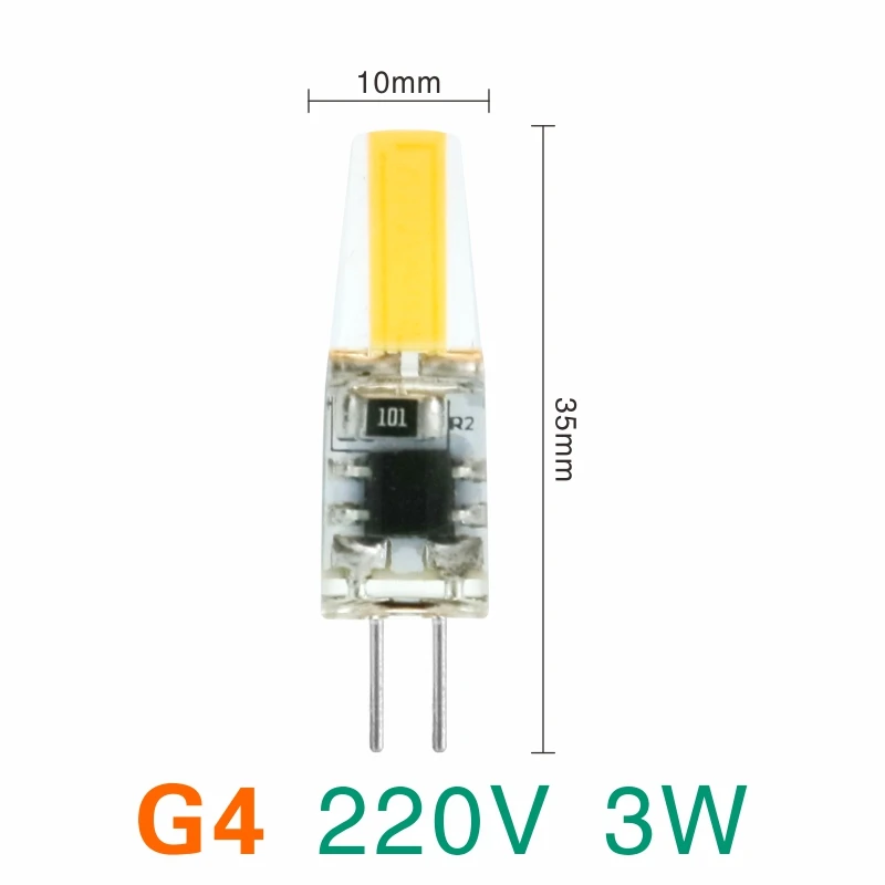 Затемняемый G4 G9 E14 светодиодный лампочка AC/DC 12V 220V 3W 6W COB SMD светодиодный светильник заменить галогенный прожектор люстра - Испускаемый цвет: G4 3W 220V