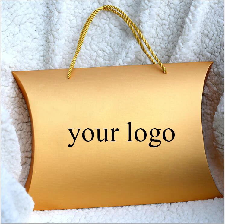 

Portable Custom Logo Hair Bundle Set Packaging Golden Wigs Packing Gift Box