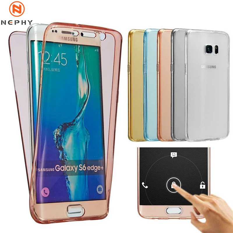 Полностью прозрачный чехол 360 градусов для Samsung Galaxy A3 A5 A7 J3 J5 J7 2016 2017 Pro Prime A6 A8 Plus J4 J6