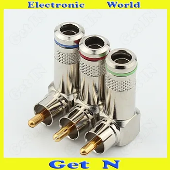 

5pcs-200pcs High Quality L Type Right Angle RCA Connector Plug Welding-Free RCA AV 90 Plug RCA