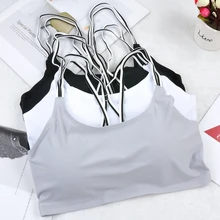Fitness Top Women Push Up Sports Bra Yoga Bra For Cup A-D Sport Bra Letters Black White Running Yoga Gym Fitness Crop Top Women
