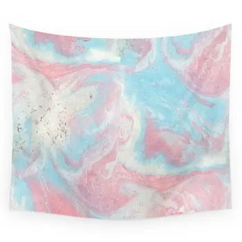 

Blue Pink Fusion Marble Wall Tapestry Wall Hanging Throw Bohemian Door Curtain