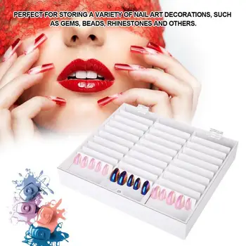 

Manicure Tools Storage Box 33 Grids Nail Art Storage Manicure Decoration Rhinestone Gem Bead Container False Nail Display Holder