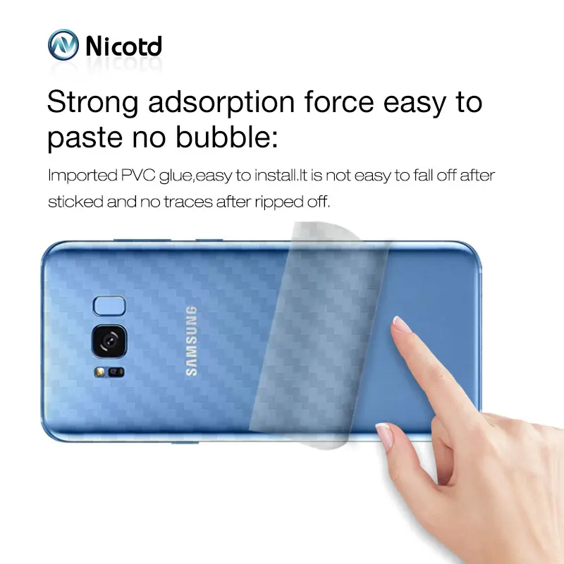 Back Sticker 3Pcs For Samsung Galaxy A8 A6 J6 2018 Plus Screen Protector For Samsung S9 Plus S8 Carbon Fiber On Phone Back Film (4)