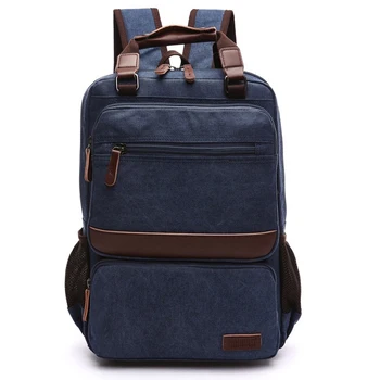 

2020 Fashion Men's Backpack Vintage Canvas Shoulder Bags Backpack Backpack Large Capacity Travel Bags For Men Blue Black