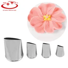 4 peças de Aço Inoxidável de Decoração Do Bolo Confeiteiro Piping Bicos Pastry Dicas de Decoração Do Bolo Assar Cozinhar Ferramentas Acessórios