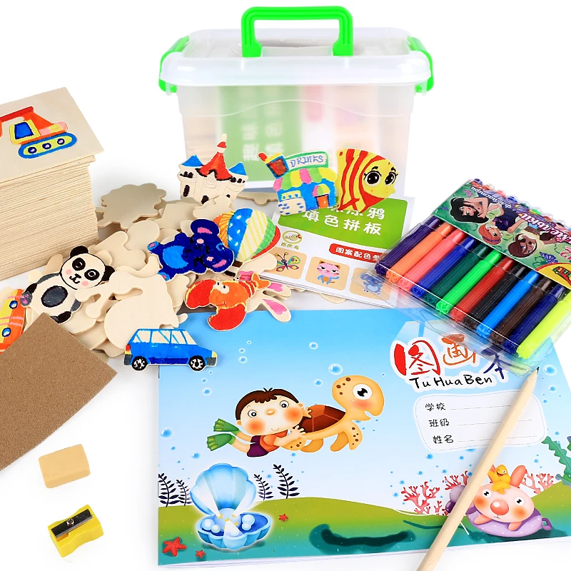Free shipping Kids Drawing Toys Set/Paint Learning Notebook/Coloring Notebook toy, Baby wooden toys Free shipping Kids Drawing Toys Set/Paint Learning Notebook/Coloring Notebook toy, Baby wooden toys
