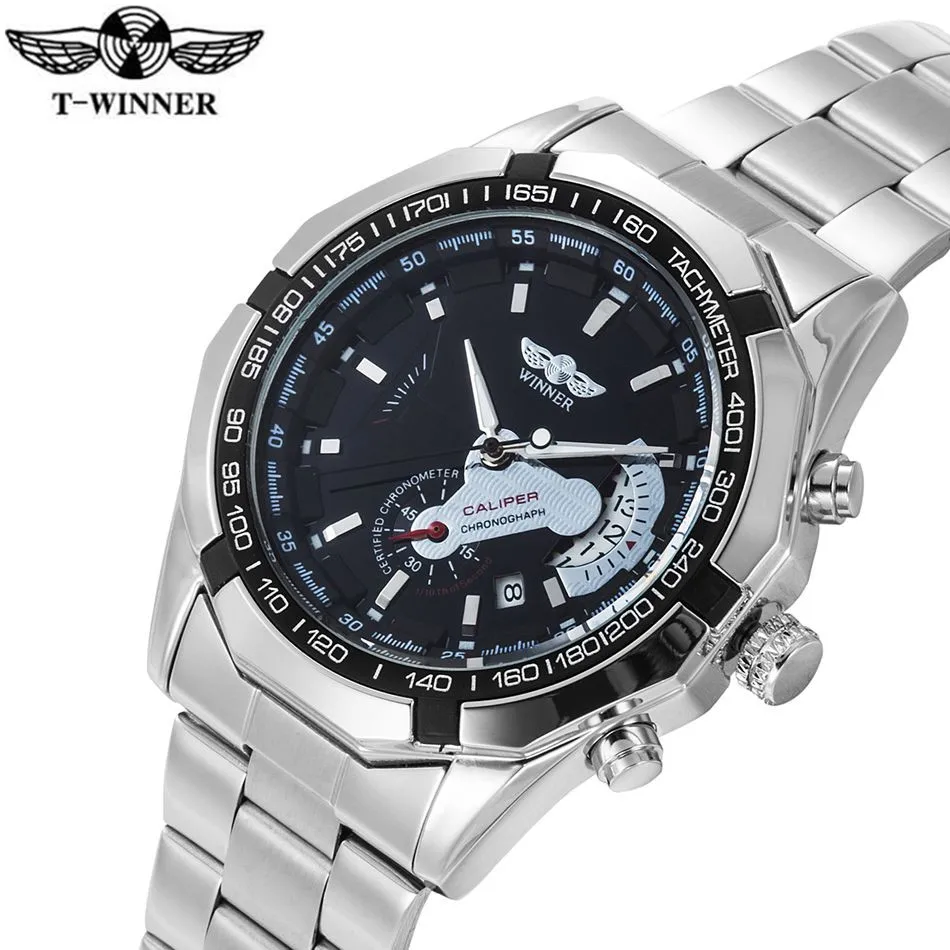 

T-Winner Fashion Men's Day Auto Mechanical Watch Watches Wristwatches Gift Free Ship