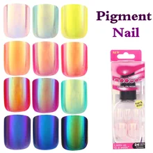 NADECO CHROME Holographic Luxury Press On Nails, pre-glued Nails