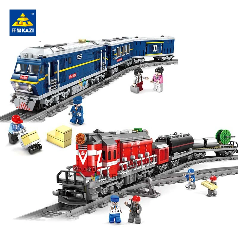 

NEW 98219 98220 City Series model the Cargo Set Building Train Train track Blocks Bricks Train Educational Toys For Children