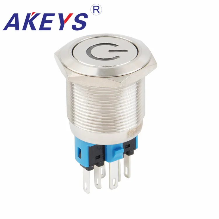PX22A-P11ZPower Momentary Waterproof Push Button Switch 22mm LED Lighted Power Push Button