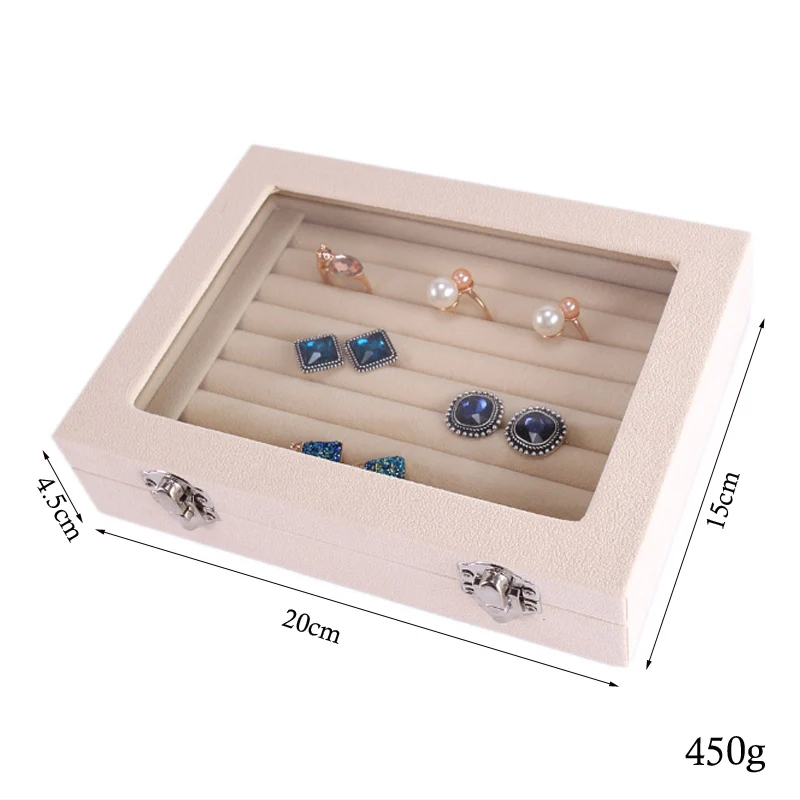 Size 20*15*4.5CM Ring Jewelry Box Glasses With Lid Ring Storage Box Stand Earrings Box Earring Jewelry Accessories Display Rack