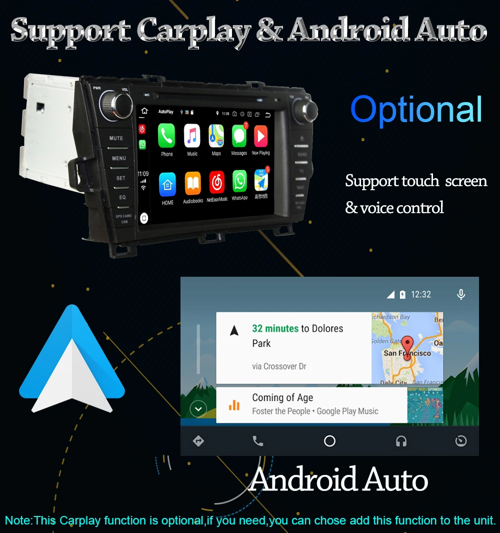 Best 8" Owtosin Car Radio Multimedia Video Player Navigation GPS Android 9.0 For Toyota Prius 2009 2010 2011 2012-2015 Car 4GB RAM 11