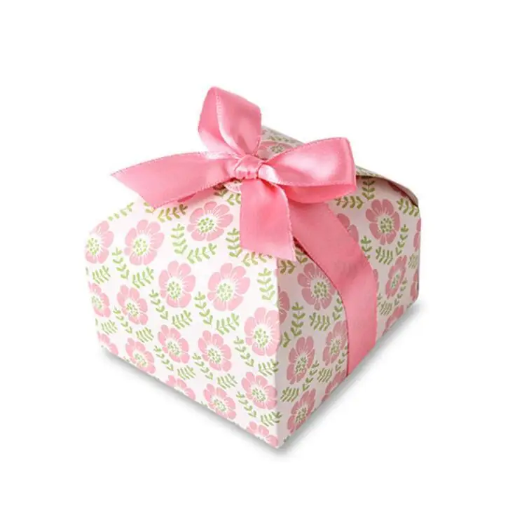 Горошек зеленый цветок розовый Пейсли бумажная коробка для украшения бумажные пакеты для конфет коробка для конфет Свадебные украшения для выпечки - Цвет: pink flower