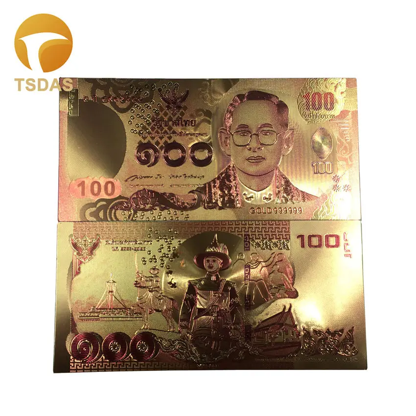 Цветной Золотой банкнот, редкий набор из Тайланда, 20,50. 100.500.1000 Позолоченные цветные банкноты, бизнес Подарочная коллекция - Цвет: 3