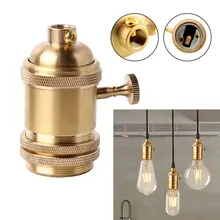 Винтаж, ретро, под старину Edison E26/E27 база латунь Прочные Нити переключатель света фар ключом держатель Гнездо