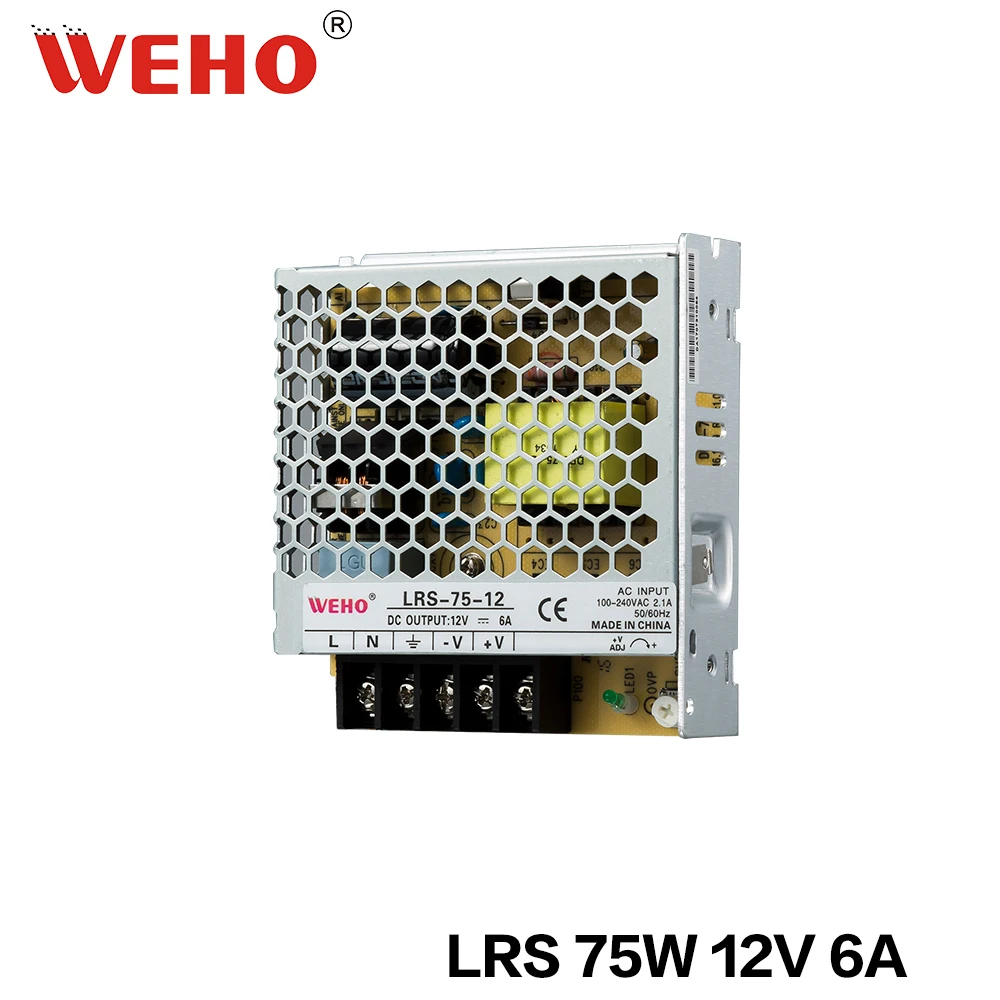 

(LRS-75-12 )WEHO 110/220v ac to dc 12v 75w 6a switching power supply