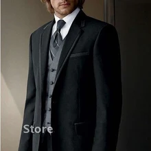Изготовленный на заказ черный мужской костюм, индивидуальный костюм, мужской свадебный костюм на заказ, облегающие смокинги для жениха для мужчин
