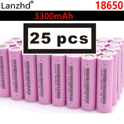 Lanzhd аккумуляторные батареи 18650 батарея Li ion 3,7 V 3300mAh INR18650 литий-ионный 18650 30A 18650VTC7 18650(5-40 шт - Цвет: 25 PCS 3300mAh