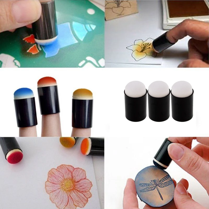 6 Piece Sponge Finger Daubers Foam Finger Painting Craft Set Fingerpaint Drawing Sponge Foam Finger Chalk Ink Painting Art Tools