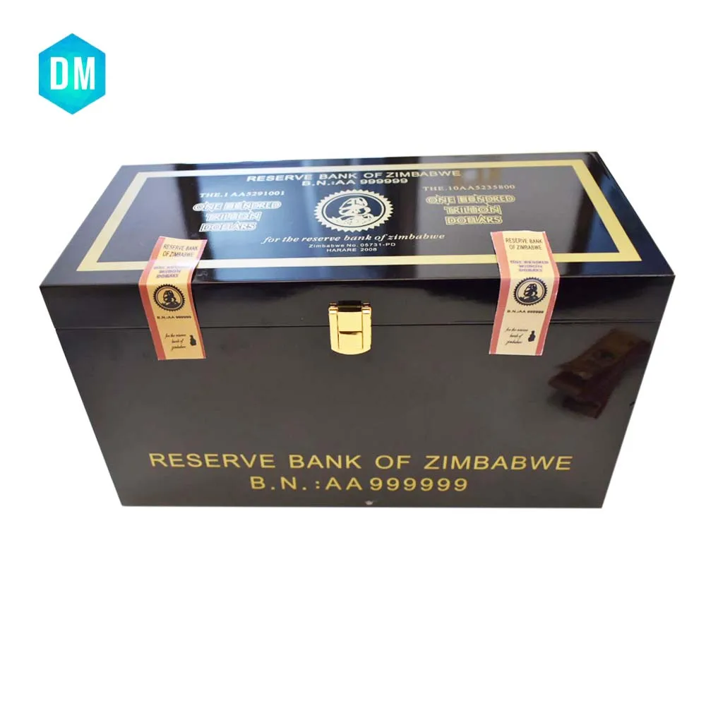 1000 шт Золотая банкнота Zimbabwe деревянная коробка для дома декоративные сто